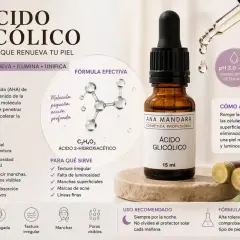 El ácido glicólico sirve para renovar, iluminar y unificar la piel, combatiendo textura irregular, manchas y líneas finas.
