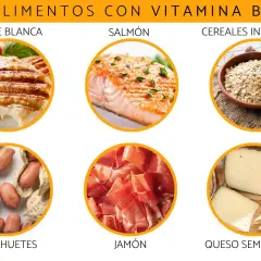 Alimentos con vitamina B3: carne blanca, salmón, cereales integrales, cacahuetes, jamón y queso semicurado. Descubre para qué sirve la vitamina B3.