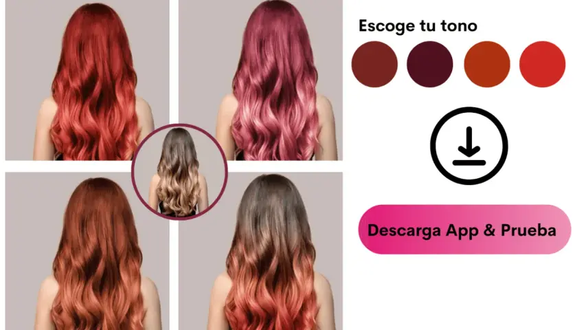 Explora tonos de pelirrojo natural y descubre tu nuevo look. Descarga la app para probarlos.