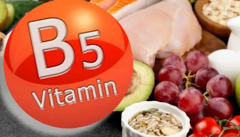 Descubre para qué sirve la vitamina B5 con alimentos como salmón, pollo, aguacate y uvas.