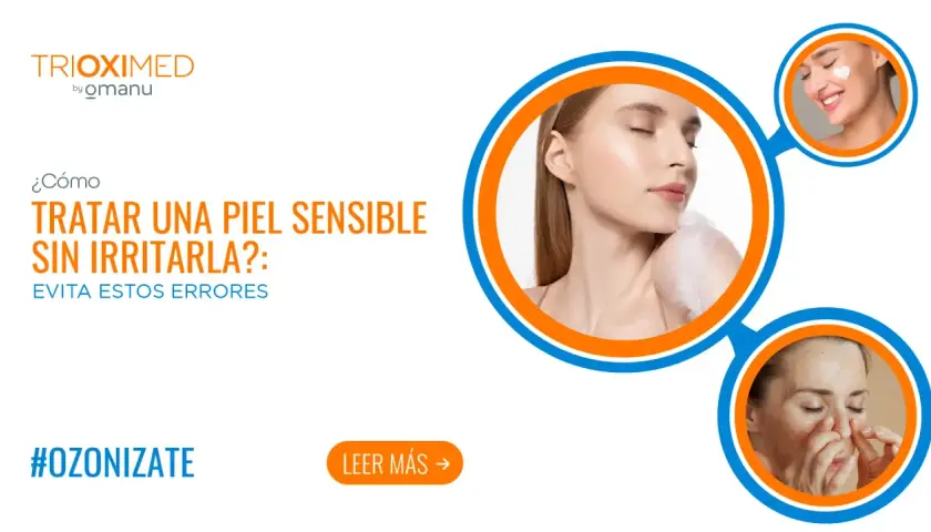 Mujer con piel sensible, aprendiendo a tratarla sin irritarla. Descubre cómo cuidarla.