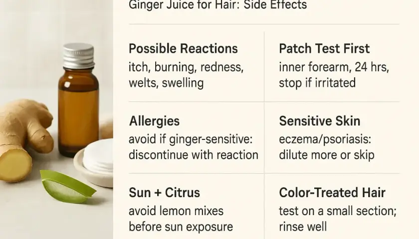Jengibre para el pelo: posibles reacciones, alergias y consejos de uso.