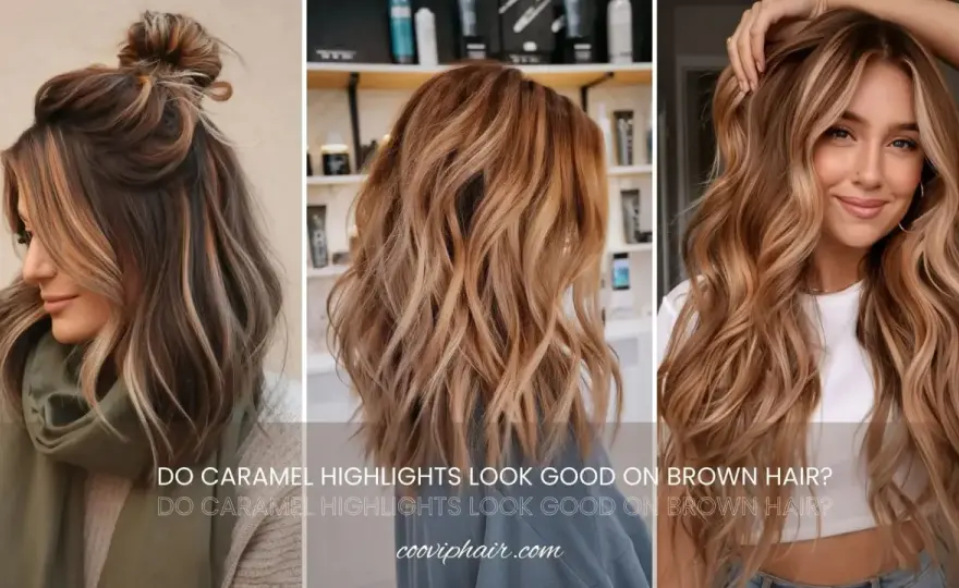 Mechas color miel y caramelo para cabello castaño
