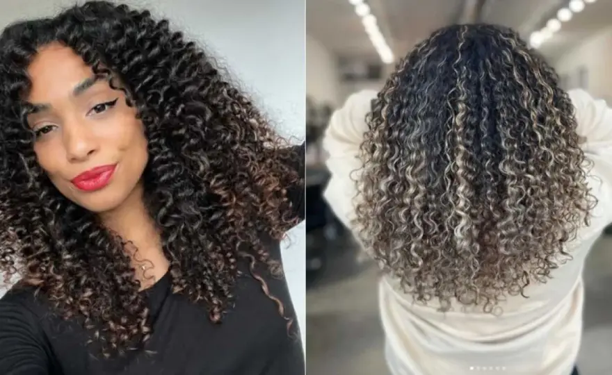 Balayage en cabello rizado - tonos, precio y cuidados