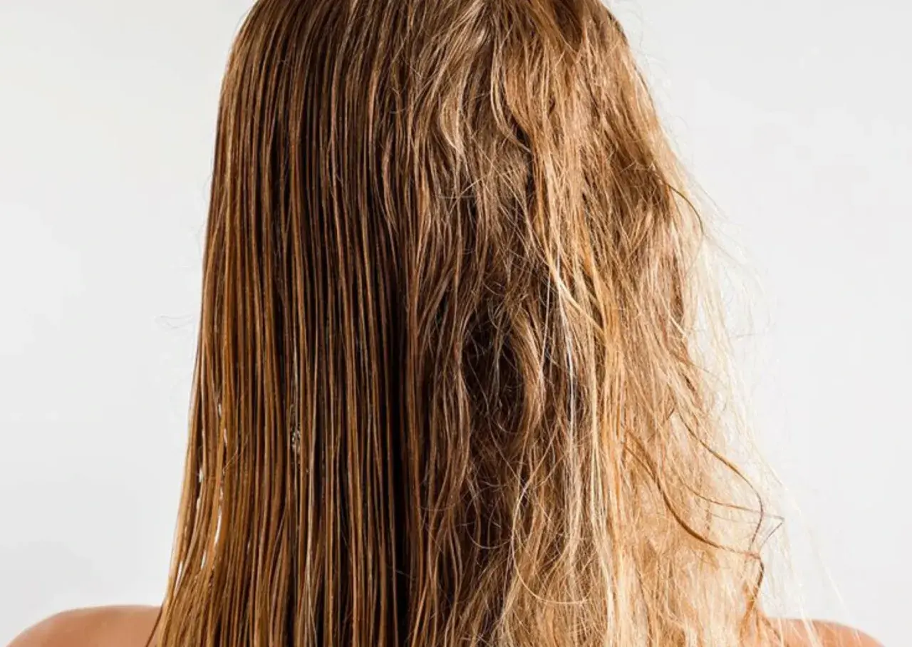 El cabello mojado de la izquierda contrasta con el pelo estropajo de la derecha, mostrando la diferencia entre hidratación y sequedad.