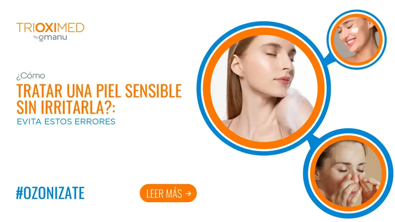Mujer con piel sensible, aprendiendo a tratarla sin irritarla. Descubre cómo cuidarla.
