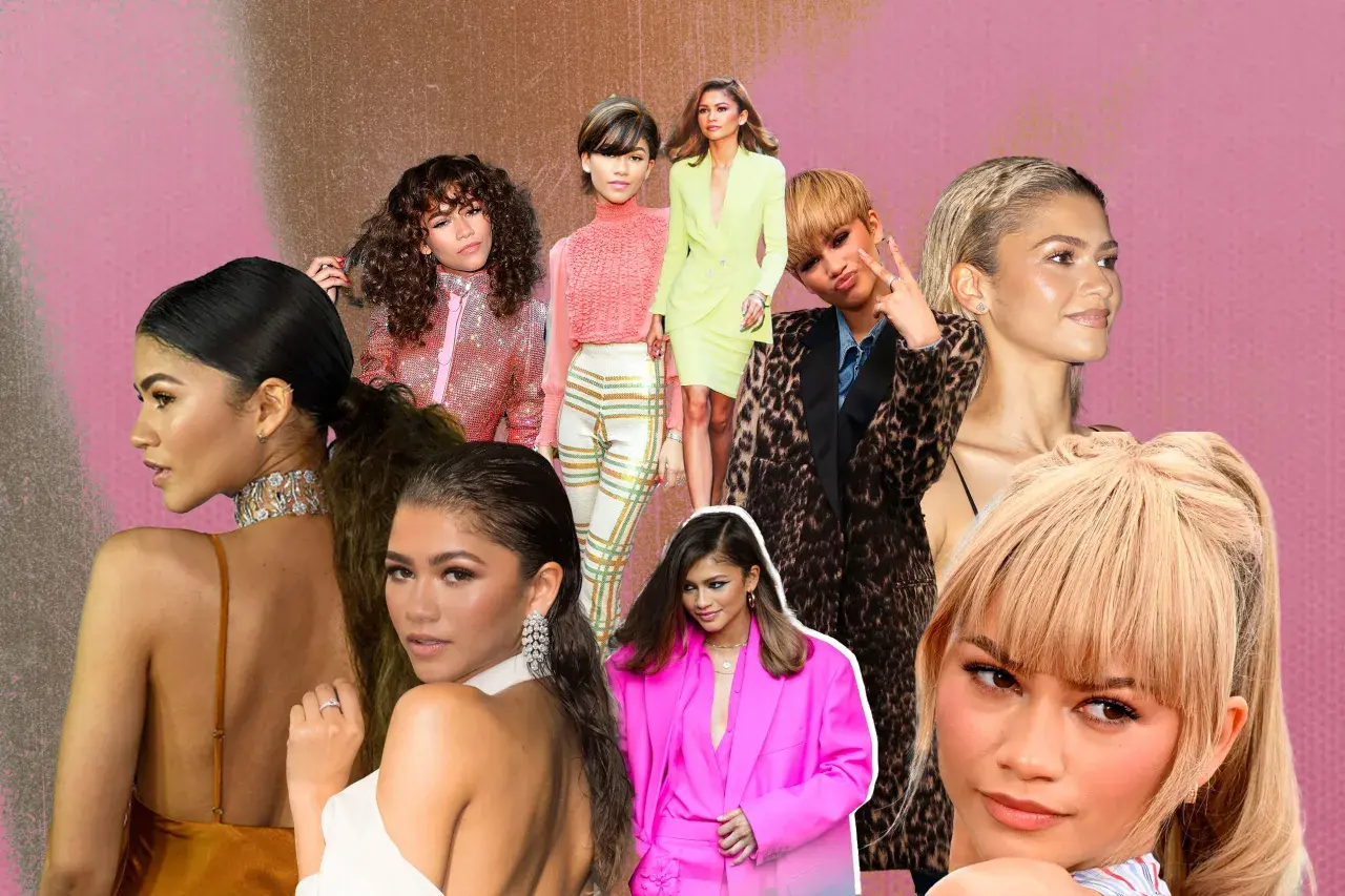 Zendaya muestra un cambio radical de morena a rubia en varios looks, desde rizos oscuros hasta rubio platino.