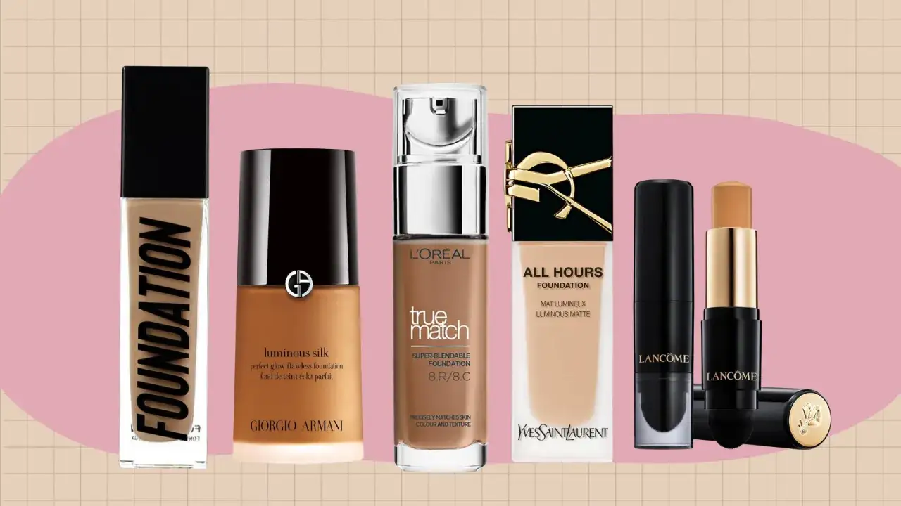 Botes de maquillaje de varias marcas, incluyendo Giorgio Armani, L'Or&eacute;al y Lanc&ocirc;me. Busca productos que signifiquen no comedog&eacute;nico para una piel radiante.
